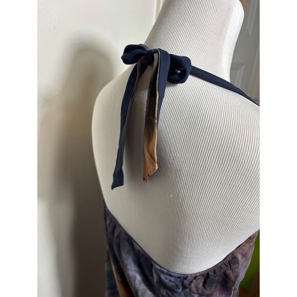 Sharon Max VTG Halter Dress Blue Witchy Whimsygoth Fairy Grunge M Phoebe Buffay - Picture 4 of 6